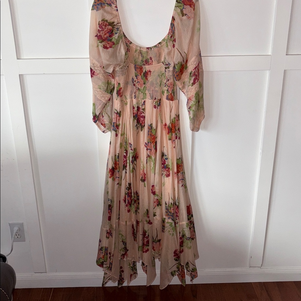 Free People Morning Glory Floral Smocked Long Sleeve Maxi Dress Size Small NWT - Picture 5 of 7